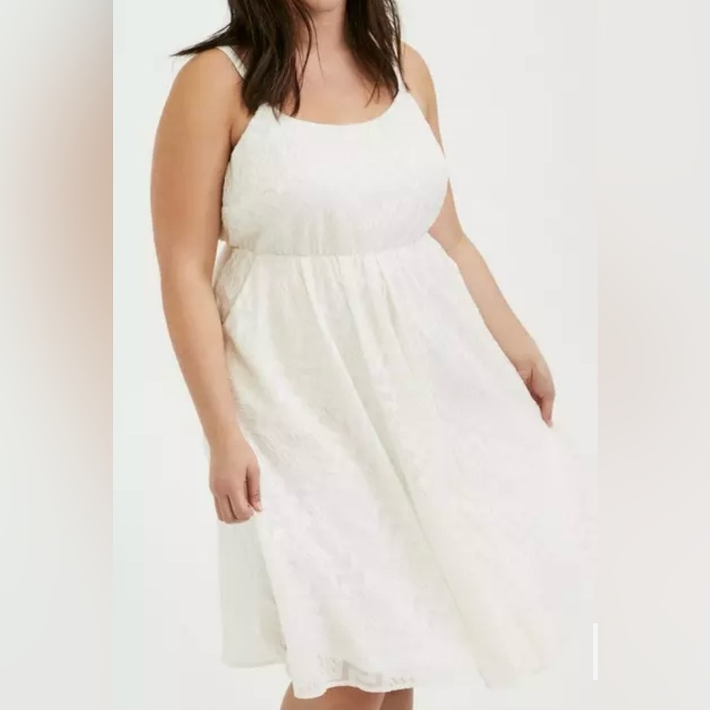 Torrid Elegant Cream Sleeveless Dress